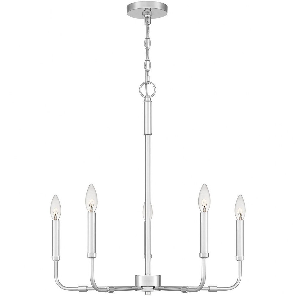 Quoizel Lighting-ABR5024C-Abner - 5 Light Chandelier in Transitional style - 24 Inches wide by 25.25 Inches high Polished Chrome  Aged Brass Finish