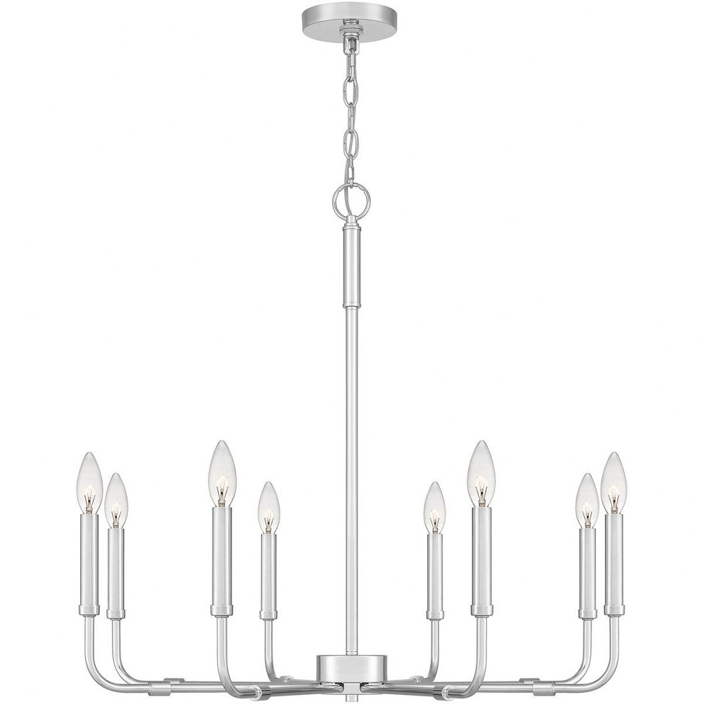 Quoizel Lighting-ABR5028C-Abner - 8 Light Chandelier in Transitional style - 28 Inches wide by 26 Inches high Polished Chrome  Aged Brass Finish