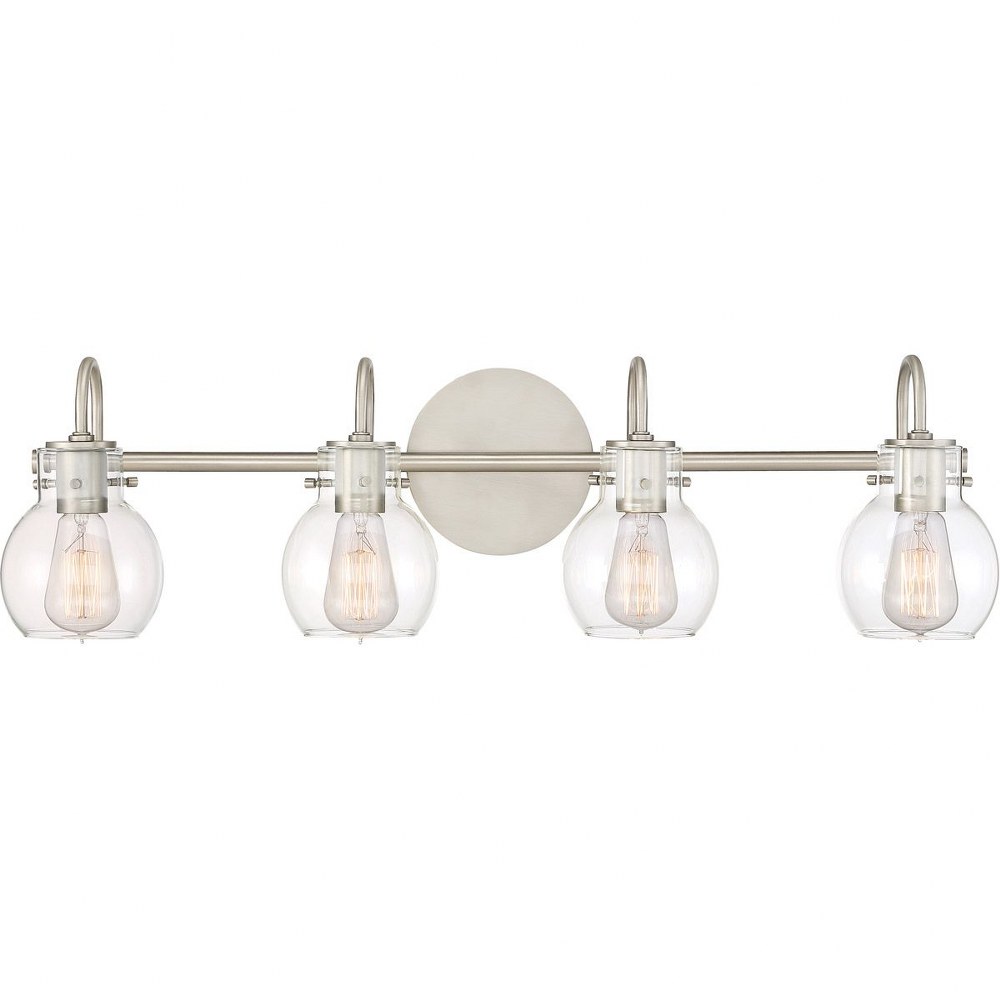 Quoizel Lighting-ANW8604AN-Andrews 4 Light Transitional Extra Large Bath Vanity Approved for Damp Locations - 9 Inches high Antique Nickel  Antique Nickel Finish with Clear Glass