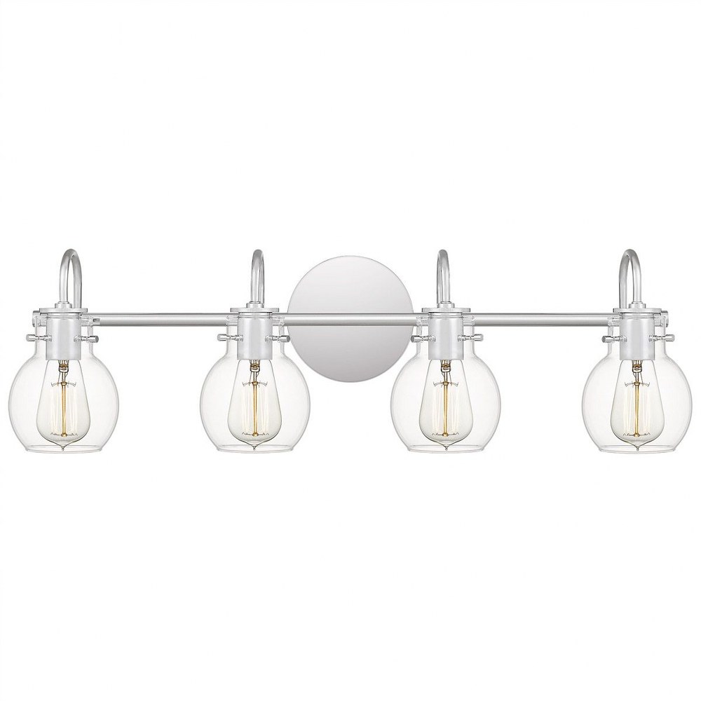 Quoizel Lighting-ANW8604C-Andrews 4 Light Transitional Extra Large Bath Vanity Approved for Damp Locations - 9 Inches high Polished Chrome  Antique Nickel Finish with Clear Glass