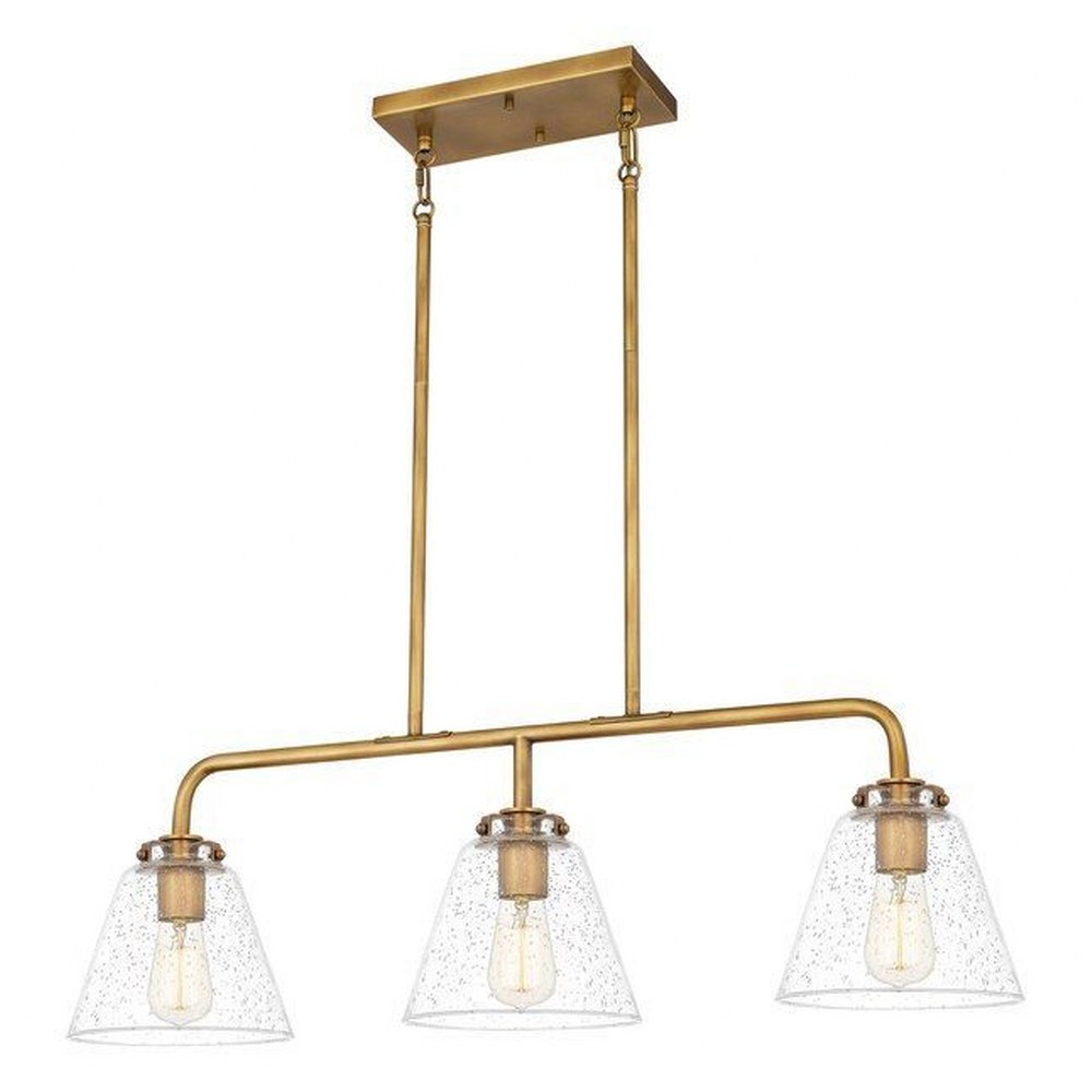 Quoizel Lighting-ASH4329D1-Ashley Harbor - 3 Light Large Chandelier In Industrial Style-11 Inches Tall and 34 Inches Wide Weathered Brass