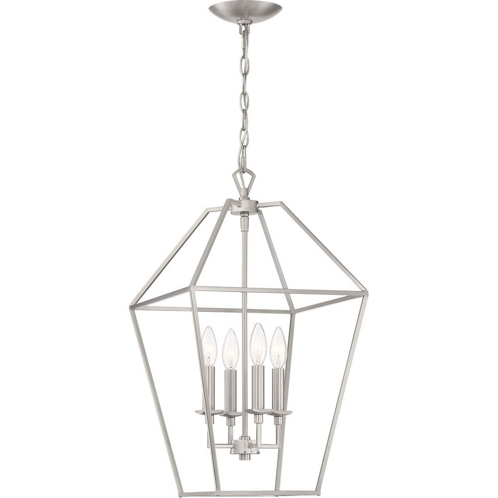 Quoizel Lighting-AVY5204BN-Aviary Chandelier 4 Light Steel - 23.25 Inches high Brushed Nickel  Palladian Bronze Finish