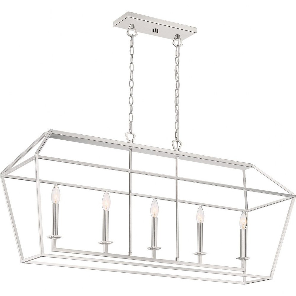 Quoizel Lighting-AVY542PK-Aviary - 5 Light Island Polished Nickel  Polished Nickel Finish