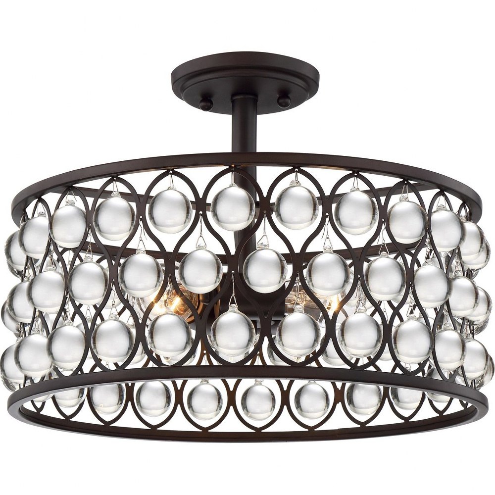 Quoizel Lighting-AX1716PN-Alexandria - 3 Light Extra Large Foyer   Palladian Bronze Finish with Clear Crystal