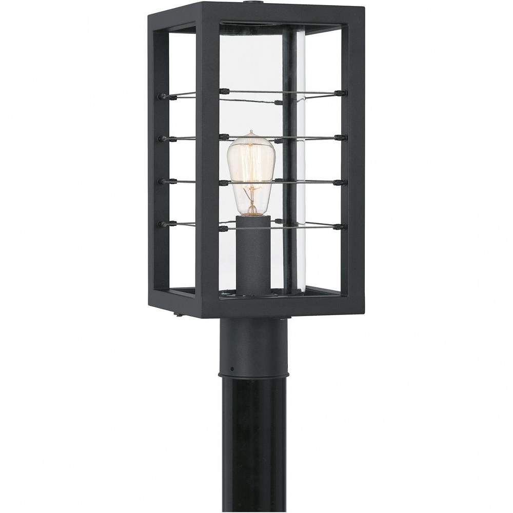 Quoizel Lighting-BIM9008EK-Bimini - 1 Light Large Outdoor Post Lantern in Transitional style - 8 Inches wide by 17.75 Inches high   Earth Black Finish with Clear Glass