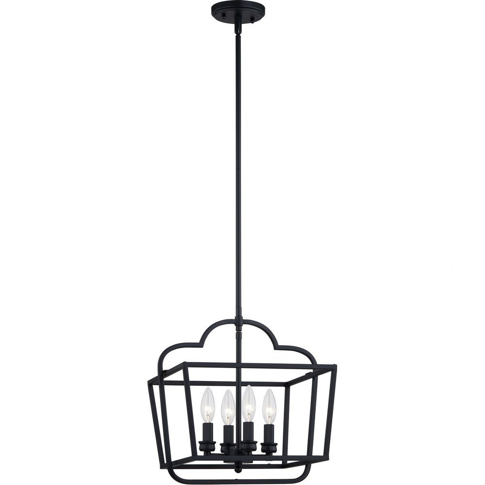 Quoizel Lighting-BLA2814MBK-Blanche - 4 Light Pendant in Transitional style - 14 Inches wide by 14.75 Inches high   Matte Black Finish