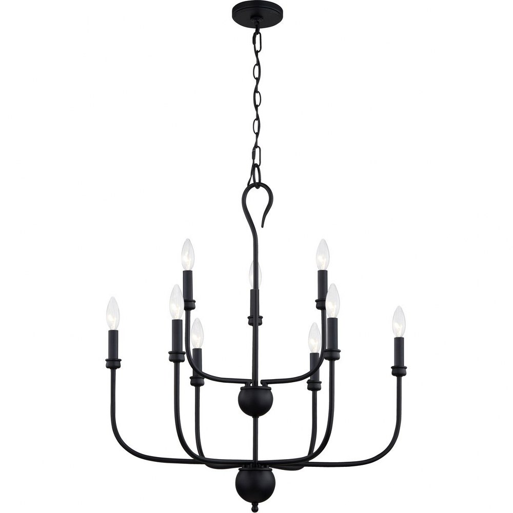 Quoizel Lighting-BLA5027MBK-Blanche - 9 Light Chandelier in Transitional style - 27 Inches wide by 31.5 Inches high   Matte Black Finish