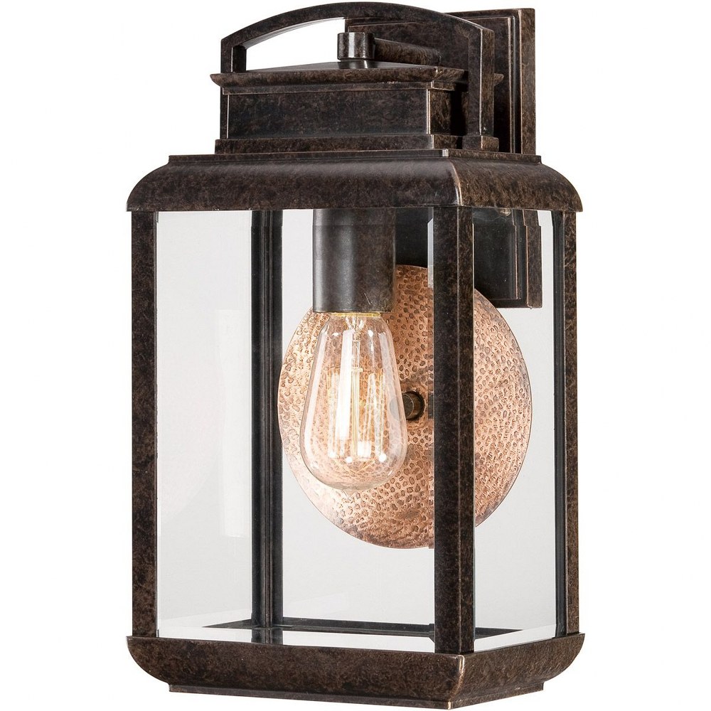 Quoizel Lighting-BRN8408IB-Byron 14.5 Inch Medium Outdoor Wall Lantern Transitional Aluminum   Imperial Bronze Finish with Clear Beveled Glass