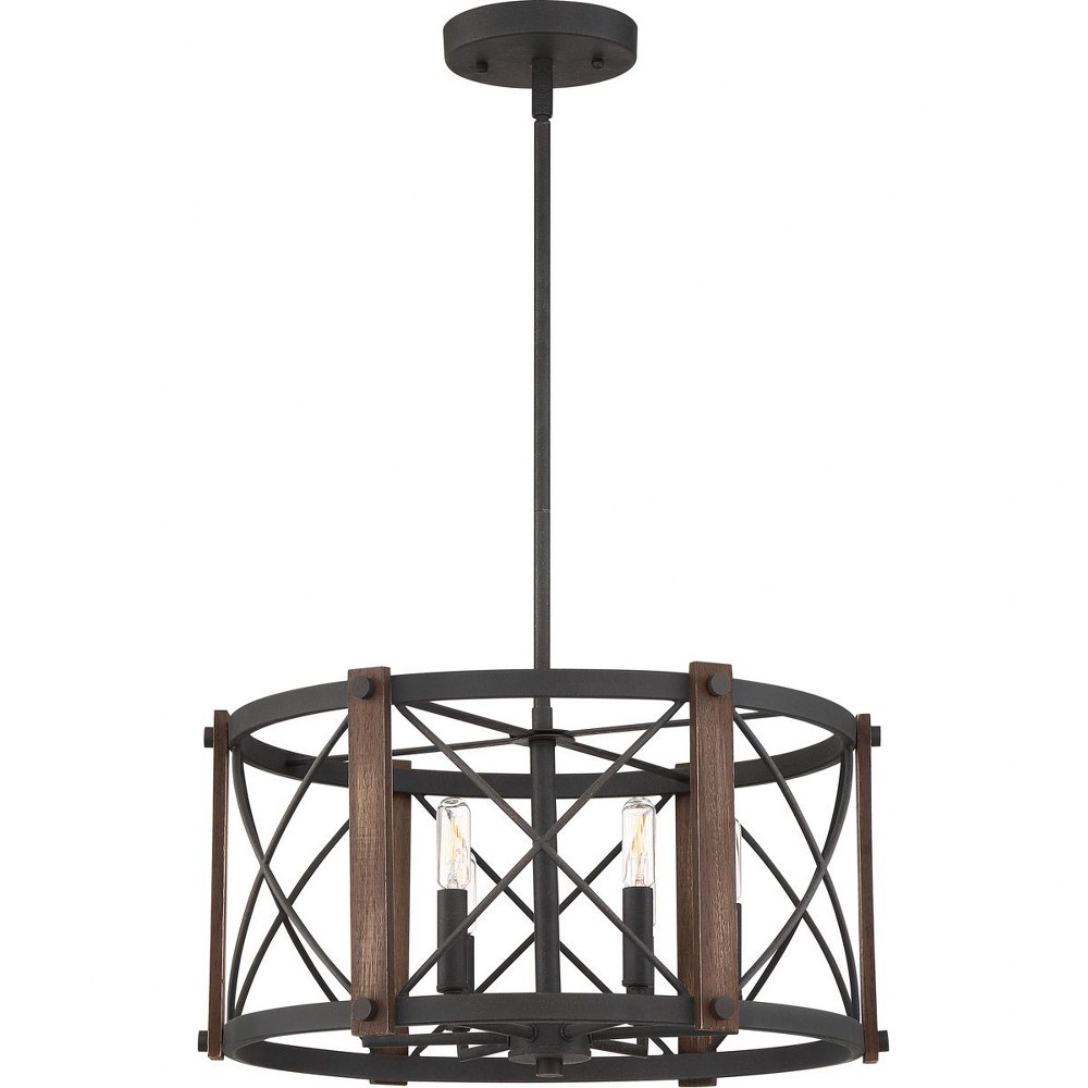 Quoizel Lighting-BRO2820MK-Baron - 6 Light Pendant   Marcado Black Finish