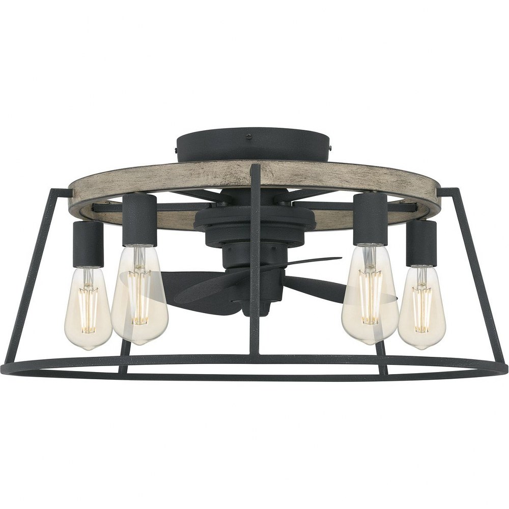 Quoizel Lighting-BRT3124GK-Brockton - 40W 5 LED Fandelier in Transitional style - 24 Inches wide by 11.5 Inches high   Grey Ash Finish with Grey Ash Blade Finish