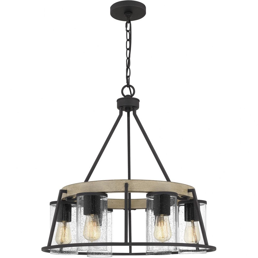 Quoizel Lighting-BRT3525GK-Brockton - 6 Light Chandelier   Grey Ash Finish with Clear Seeded Glass