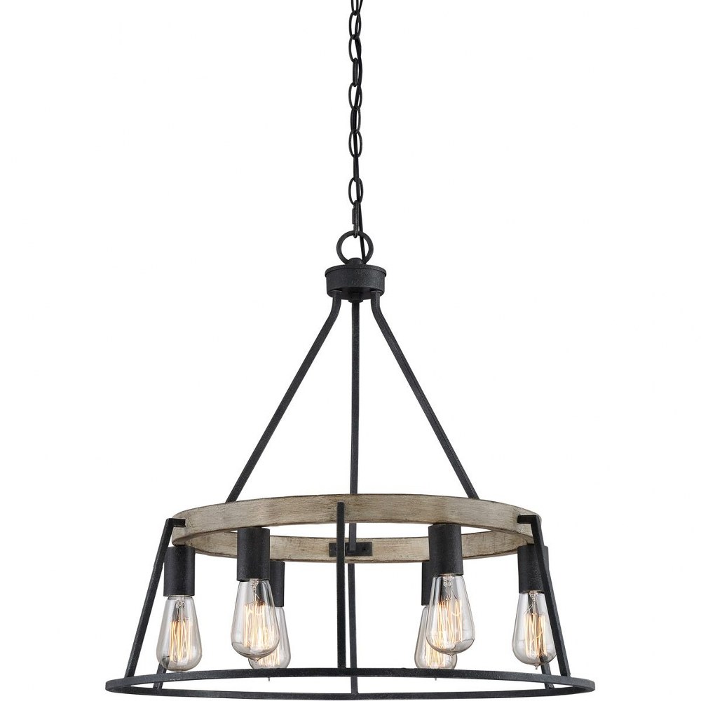 Quoizel Lighting-BRT5006GK-Brockton Chandelier 6 Light Steel Grey Ash  Grey Ash Finish