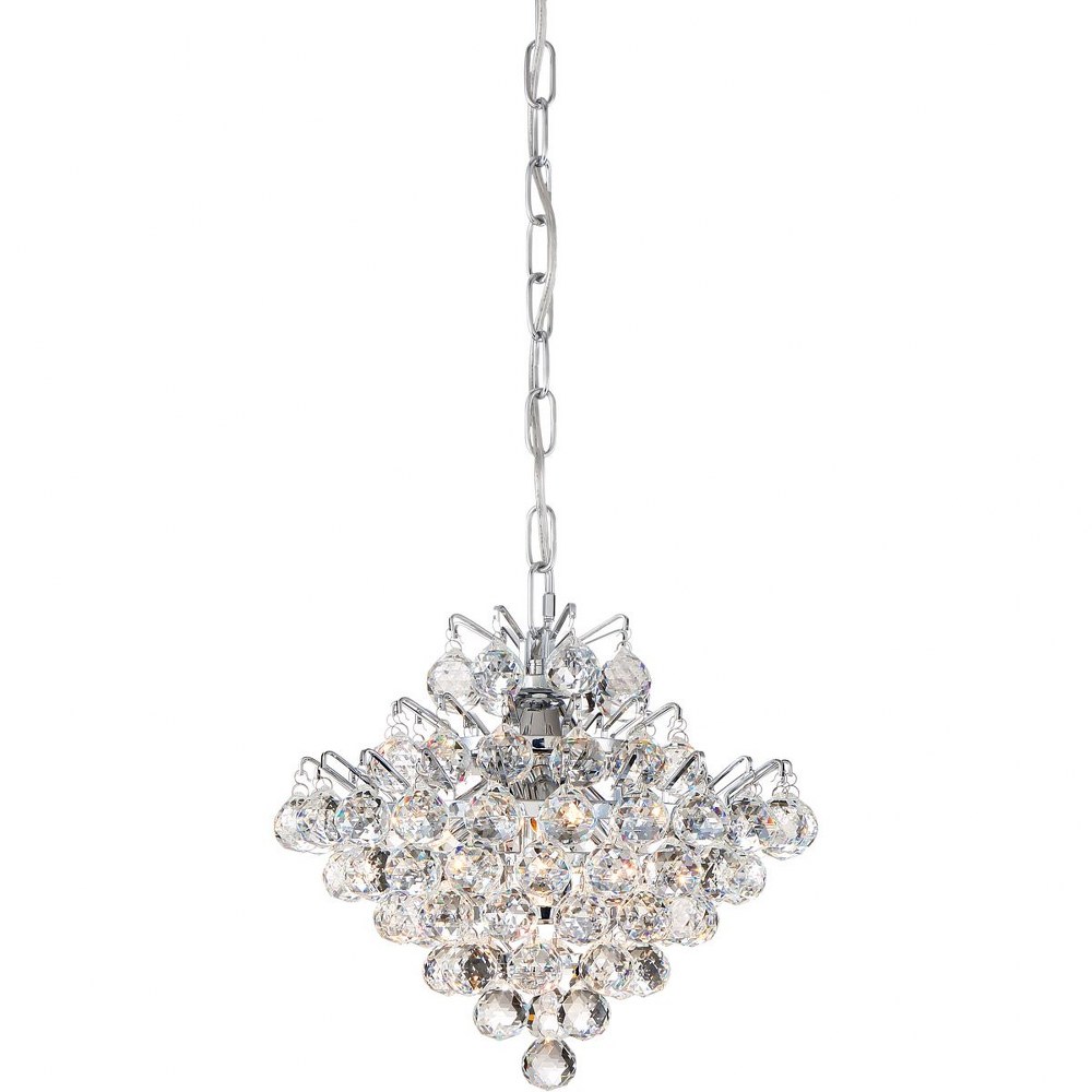 Quoizel Lighting-BRX1512C-Bordeaux - 4 Light Mini Pendant - 10 Inches high   Polished Chrome Finish with Clear Crystal