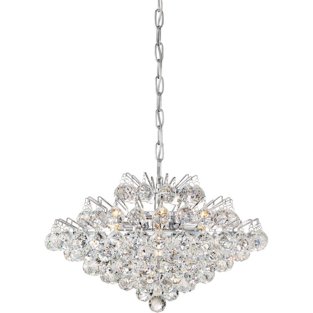 Quoizel Lighting-BRX2820C-Bordeaux - 7 Light Pendant - 12.25 Inches high   Polished Chrome Finish with Clear Crystal