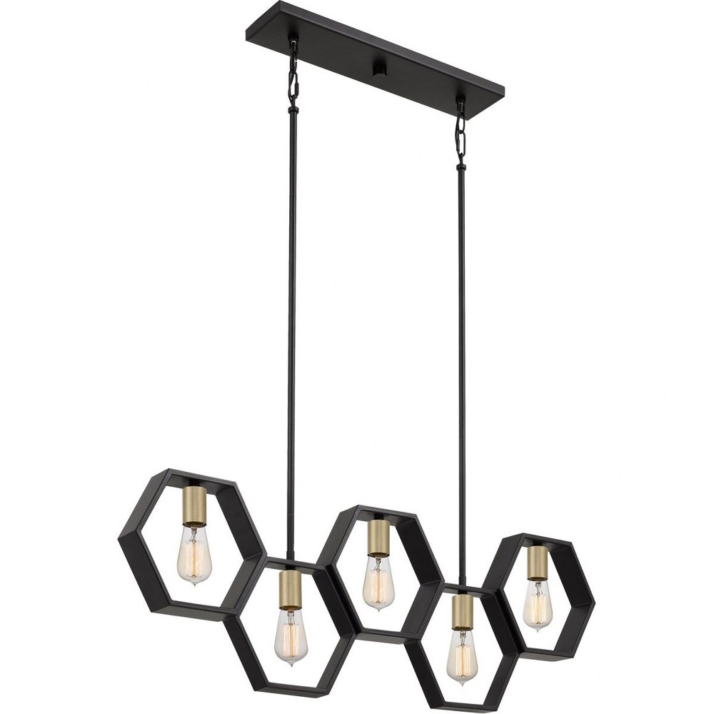 Quoizel Lighting-BSK540EK-Bismarck - 5 Light Island - 13 Inches high   Earth Black Finish