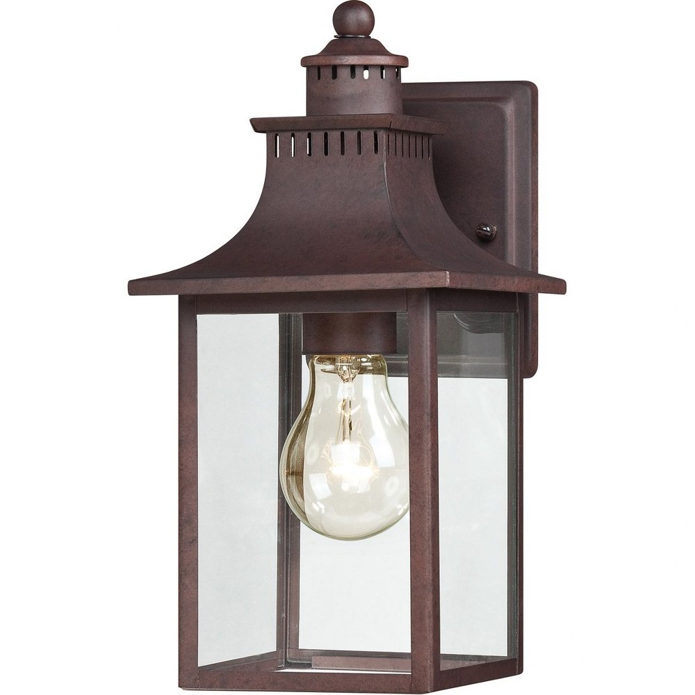 Quoizel Lighting-CCR8406CU-Chancellor 11.5 Inch Outdoor Wall Lantern Transitional - 11.5 Inches high   Copper Bronze Finish with Clear Glass