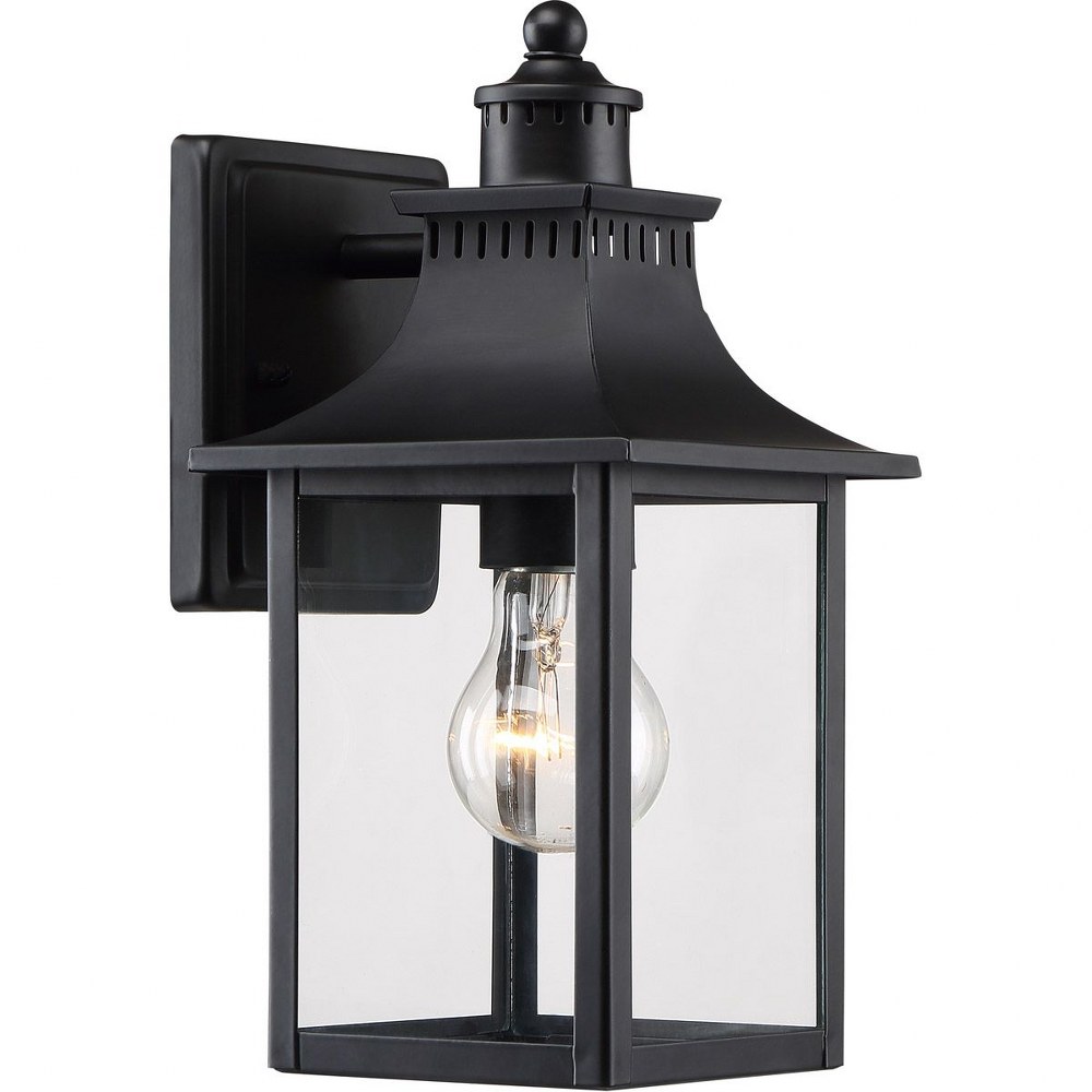 Quoizel Lighting-CCR8406K-Chancellor 11.5 Inch Outdoor Wall Lantern Transitional - 11.5 Inches high Mystic Black  Copper Bronze Finish with Clear Glass