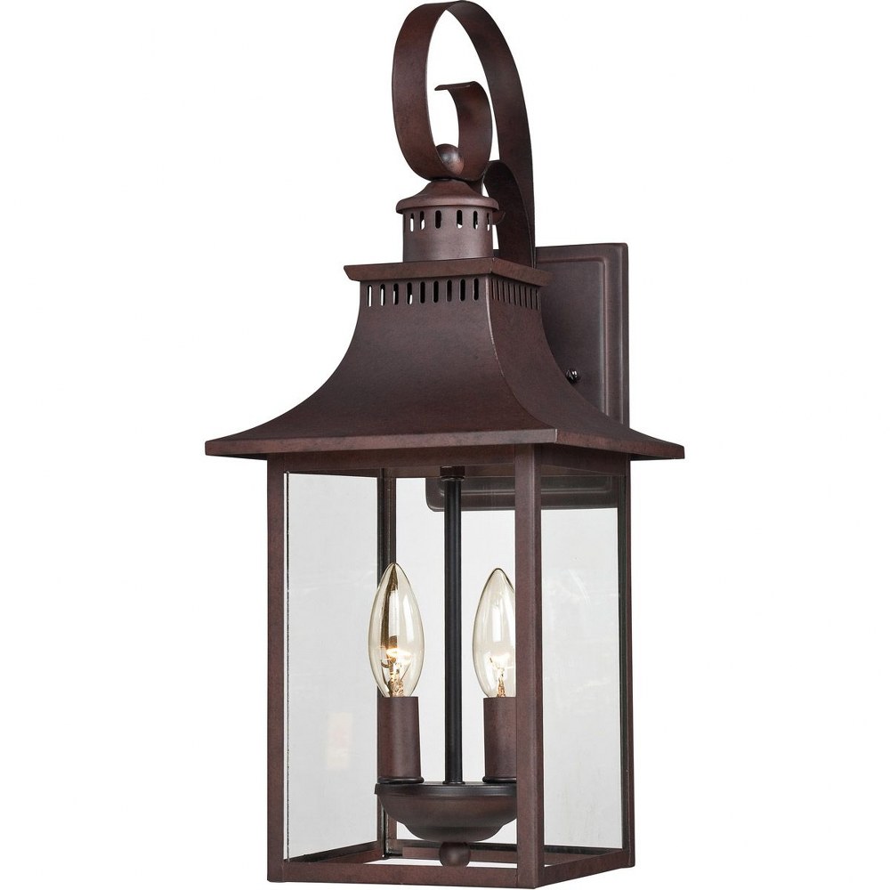 Quoizel Lighting-CCR8408CU-Chancellor 19 Inch Outdoor Wall Lantern Transitional - 19 Inches high   Copper Bronze Finish with Clear Glass
