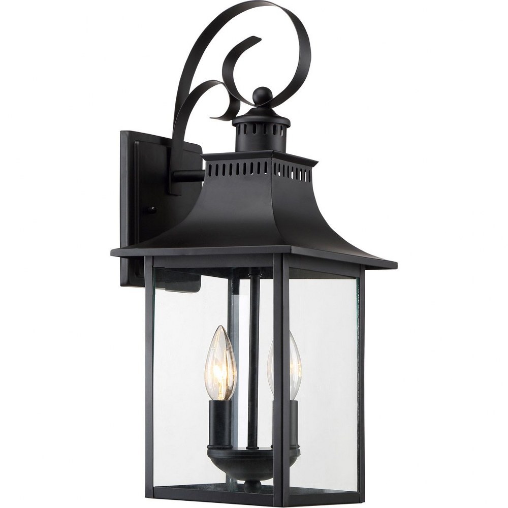 Quoizel Lighting-CCR8408K-Chancellor 19 Inch Outdoor Wall Lantern Transitional - 19 Inches high Mystic Black  Copper Bronze Finish with Clear Glass