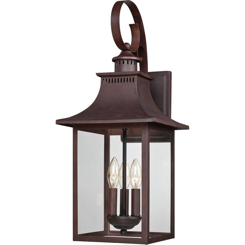 Quoizel Lighting-CCR8410CU-Chancellor 23.5 Inch Outdoor Wall Lantern Transitional - 23.5 Inches high   Copper Bronze Finish with Clear Glass