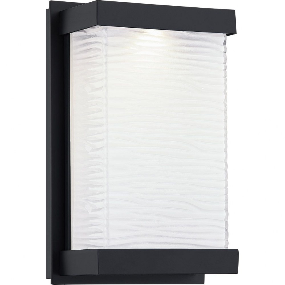 Quoizel Lighting-CEL8306MBK-Celine - 11W 1 LED Small Outdoor Wall Lantern in Transitional style - 6.25 Inches wide by 10 Inches high made with Coastal Armour   Matte Black Finish with Clear/Sandblaste