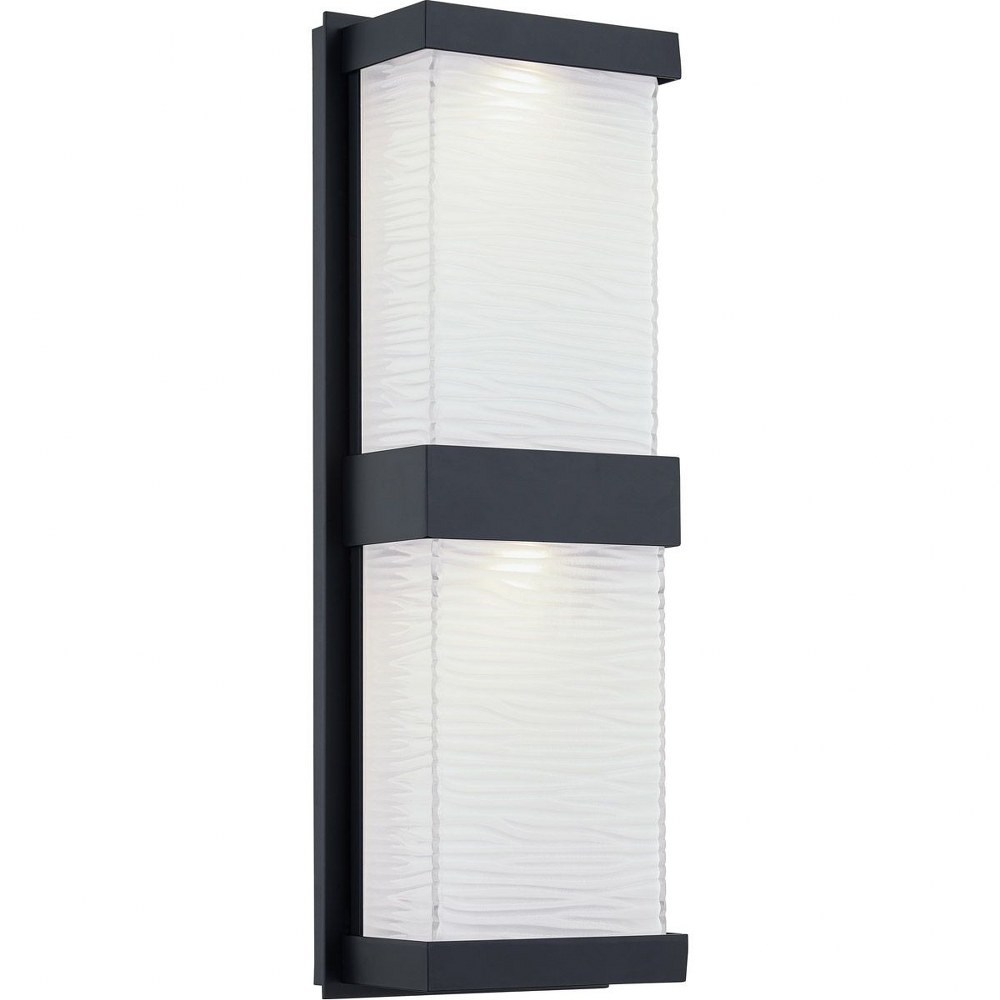 Quoizel Lighting-CEL8406MBK-Celine - 18 Inch 22W 1 LED Medium Outdoor Wall Lantern made with Coastal Armour   Matte Black Finish with Clear/Sandblasted Glass