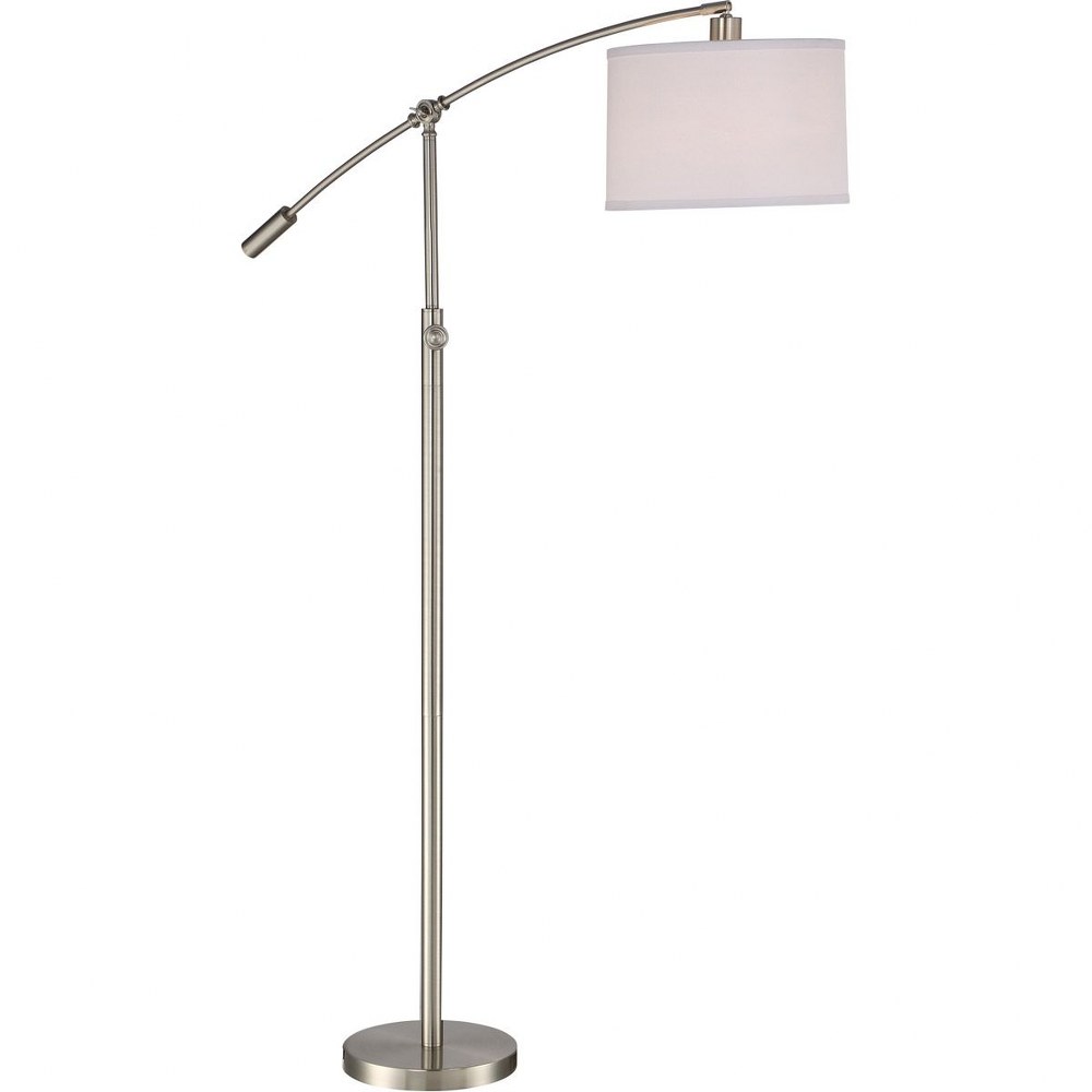 Quoizel Lighting-CFT9364BN-Clift - 1 Light Medium Portable Floor Lamp - 65 Inches high Brushed Nickel  Oil Rubbed Bronze Finish with Brown Linen Fabric Shade