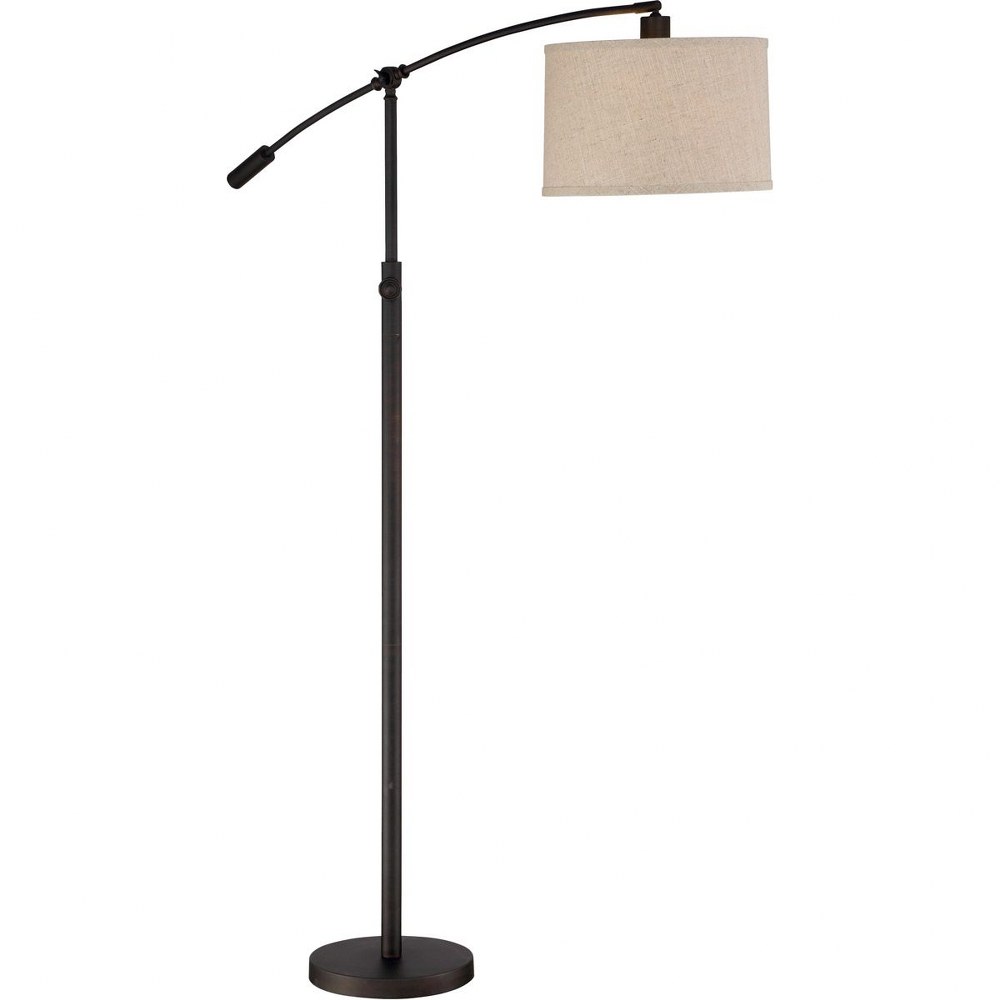 Quoizel Lighting-CFT9364OI-Clift - 1 Light Medium Portable Floor Lamp - 65 Inches high Oil Rubbed Bronze  Oil Rubbed Bronze Finish with Brown Linen Fabric Shade