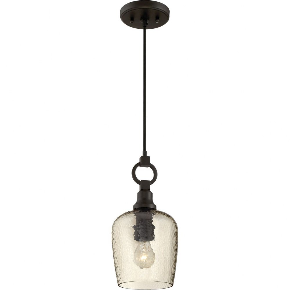 Quoizel Lighting-CKKD1507WT-Kendrick - 1 Light Mini Pendant - 14.5 Inches high   Western Bronze Finish with Smoked Hammered Glass