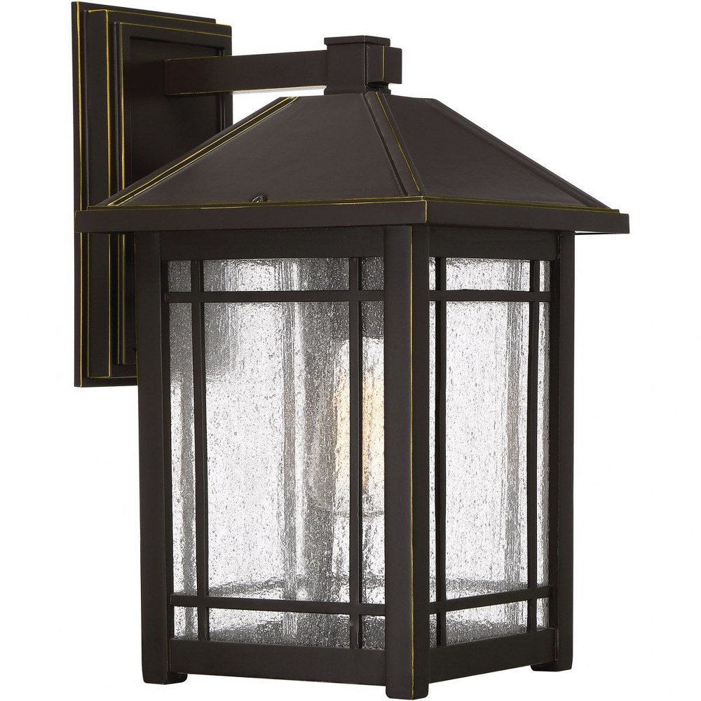 Quoizel Lighting-CPT8410PN-Cedar Point - 1 Light Outdoor Hanging Lantern - 16.5 Inches high   Palladian Bronze Finish with Clear Seedy Glass