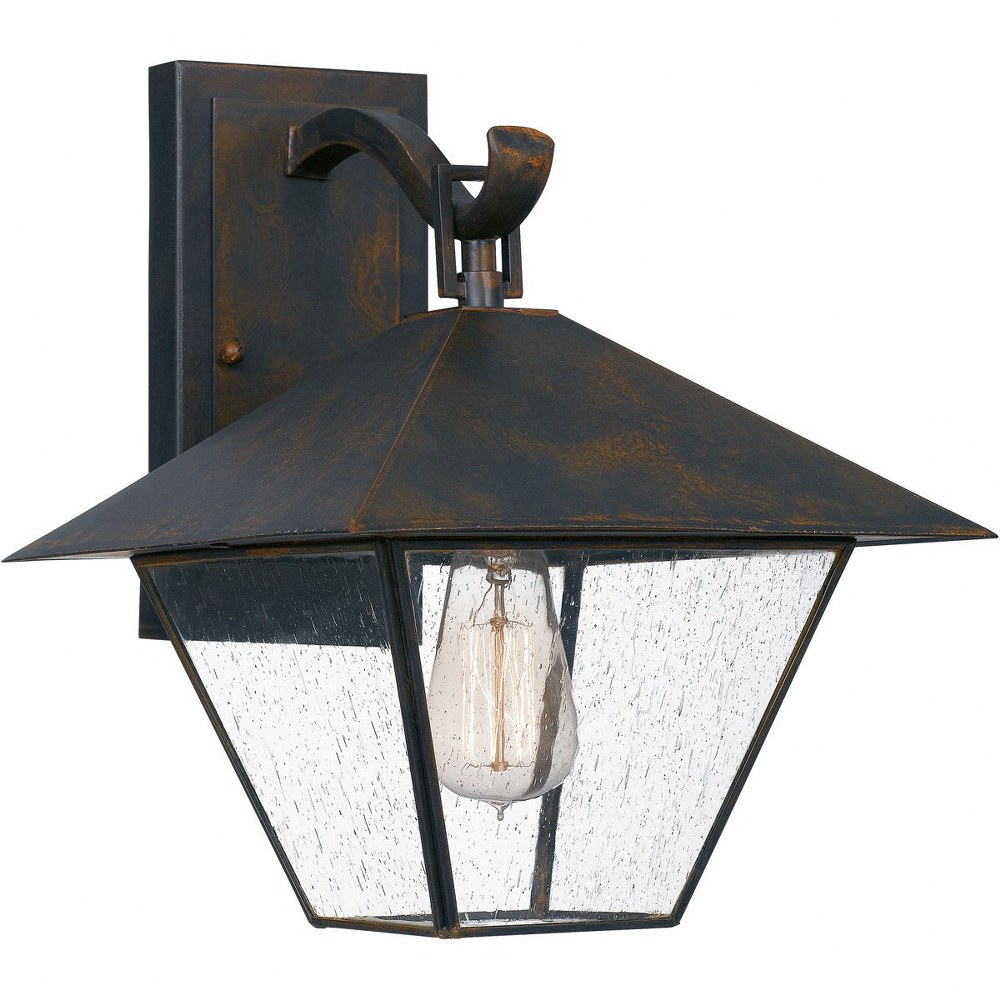 Quoizel Lighting-CRP8411IZ-Corporal - 1 Light Large Outdoor Wall Lantern in Transitional style - 10.5 Inches wide by 13.25 Inches high   Industrial Bronze Finish with Clear Seeded Glass