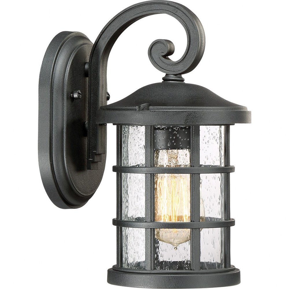 Quoizel Lighting-CSE8406EK-Crusade - 100W 1 Light Outdoor Small Wall Lantern made with Coastal Armour Earth Black  Palladian Bronze Finish with Clear Seedy Glass