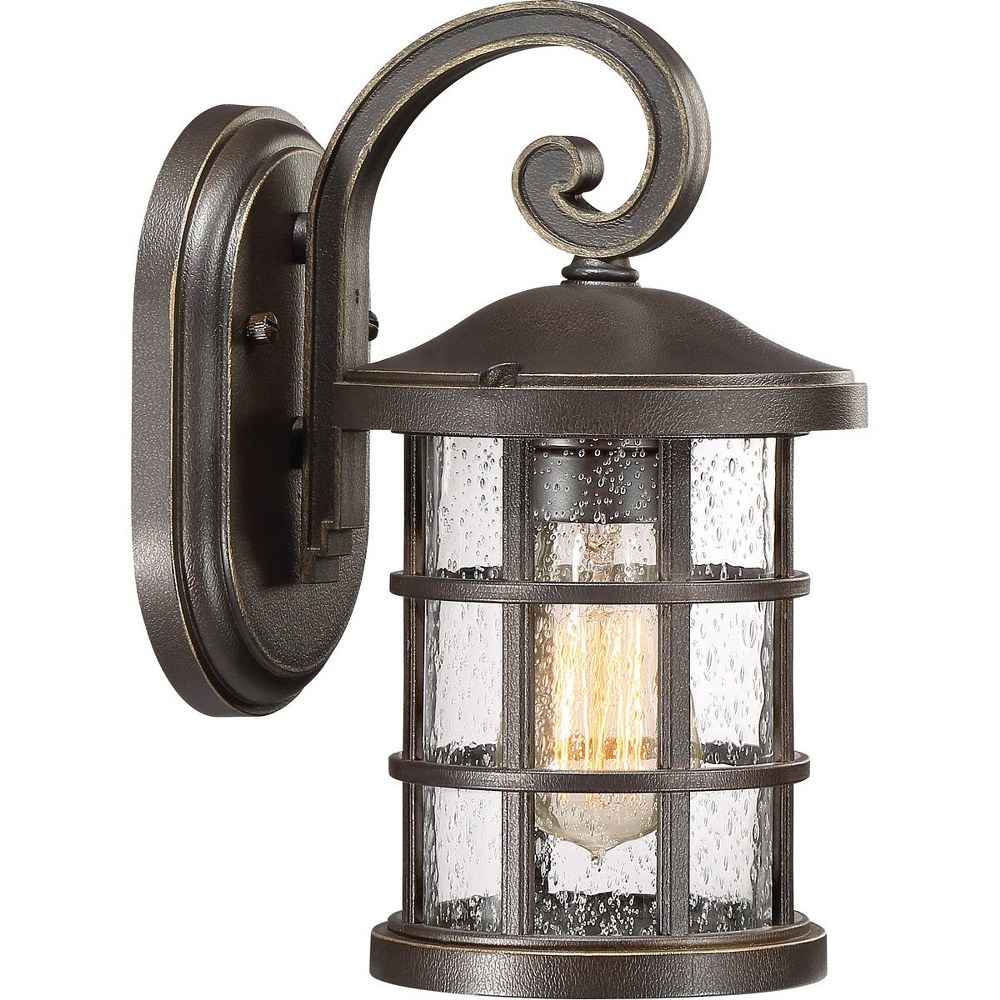 Quoizel Lighting-CSE8406PN-Crusade - 100W 1 Light Outdoor Small Wall Lantern made with Coastal Armour Palladian Bronze  Palladian Bronze Finish with Clear Seedy Glass