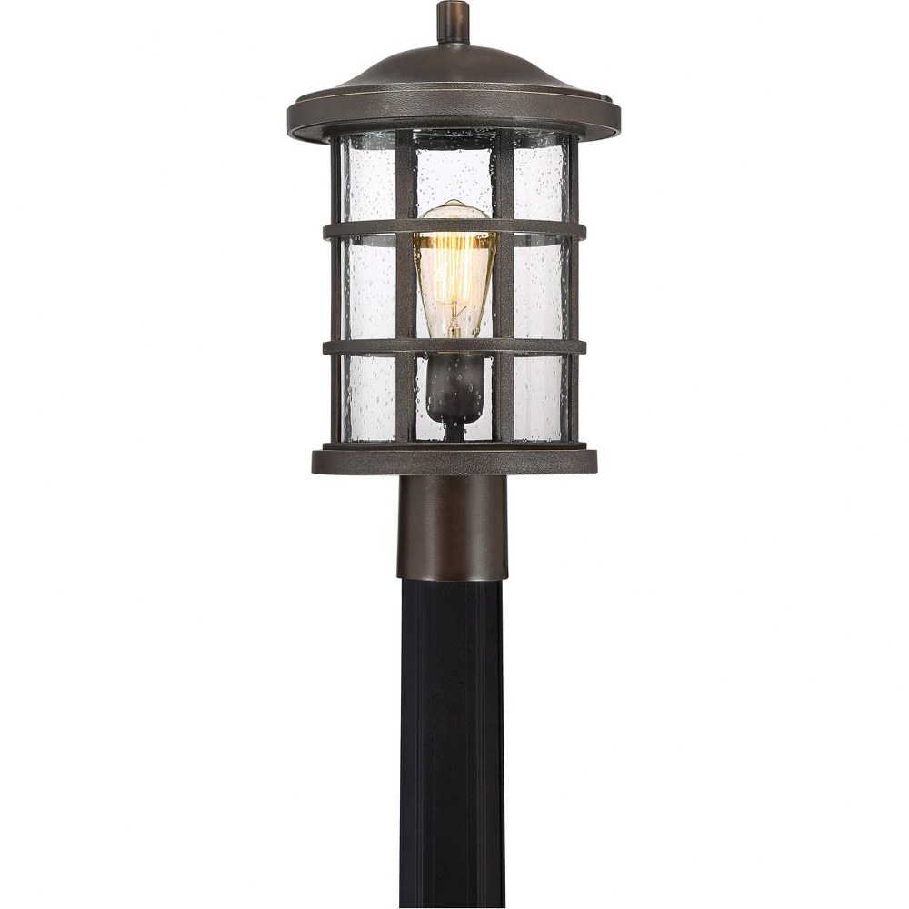 Quoizel Lighting-CSE9010PN-Crusade - 150W 1 Light Outdoor Large Post Lantern - 17.25 Inches high made with Coastal Armour Palladian Bronze  Palladian Bronze Finish with Clear Seedy Glass