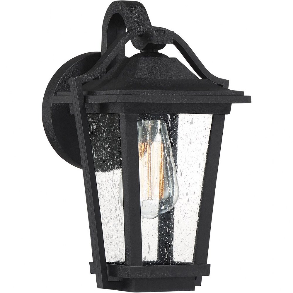 Quoizel Lighting-DRS8407EK-Darius 11.5 Inch Outdoor Wall Lantern Traditional Plastic made with Coastal Armour   Earth Black Finish with Clear Seedy Glass