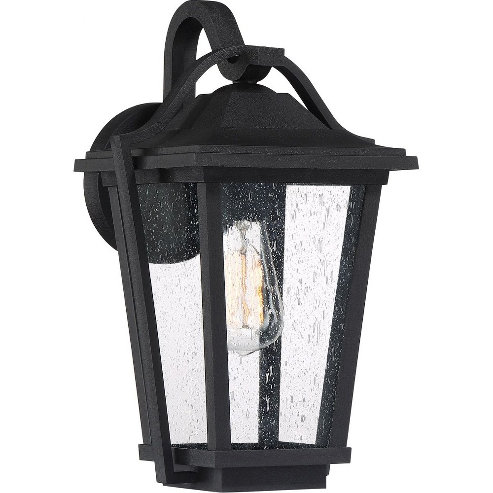 Quoizel Lighting-DRS8409EK-Darius 14.75 Inch Outdoor Wall Lantern Traditional Plastic made with Coastal Armour   Earth Black Finish with Clear Seedy Glass