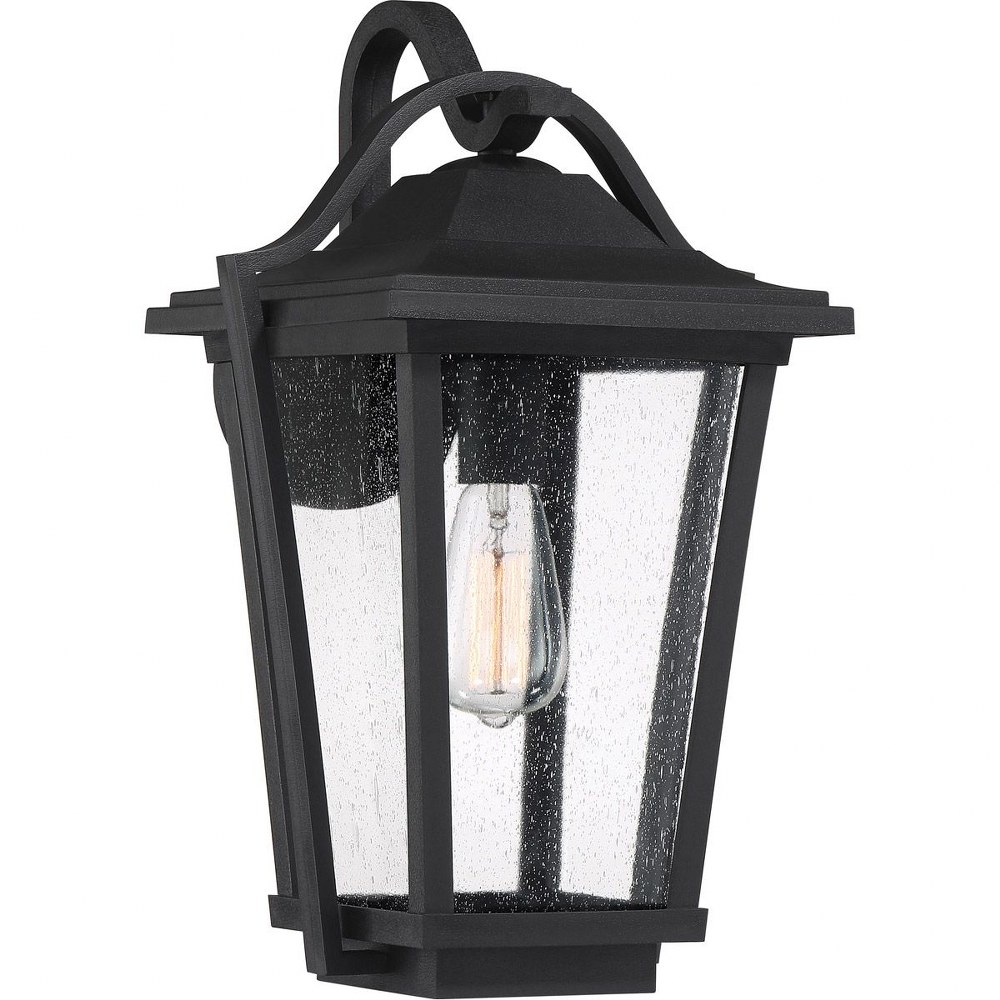 Quoizel Lighting-DRS8411EK-Darius 18.25 Inch Outdoor Wall Lantern Traditional Plastic made with Coastal Armour   Earth Black Finish with Clear Seedy Glass