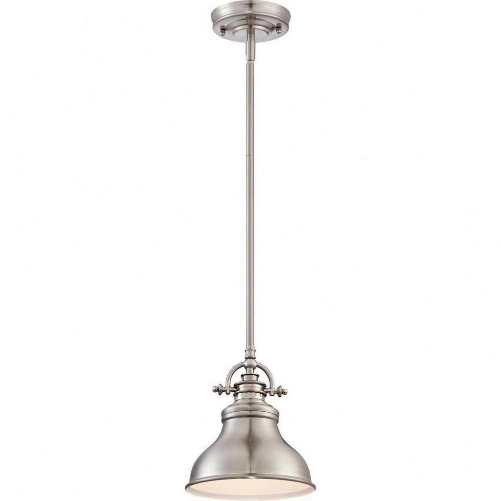 Quoizel Lighting-ER1508BN-Emery - 1 Light Mini Pendant - 9 Inches high Brushed Nickel  Palladian Bronze Finish