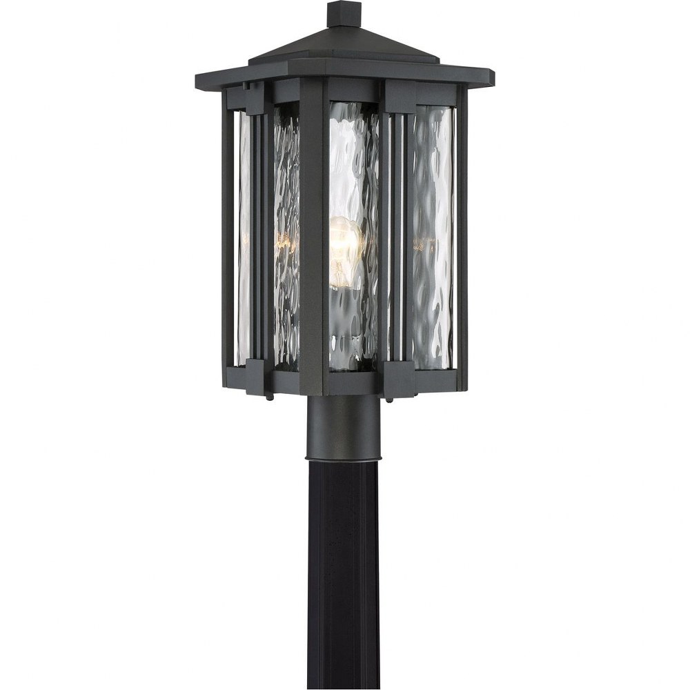 Quoizel Lighting-EVG9011EK-Everglade - 150W 1 Light Outdoor Large Post Lantern   Earth Black Finish with Clear Water Glass