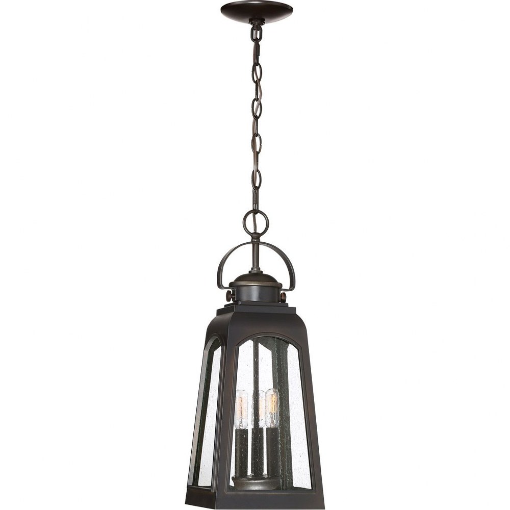 Quoizel Lighting-GDM1908PN-Guardsman - 3 Light Outdoor Hanging Lantern - 20.75 Inches high   Palladian Bronze Finish with Clear Seedy Glass