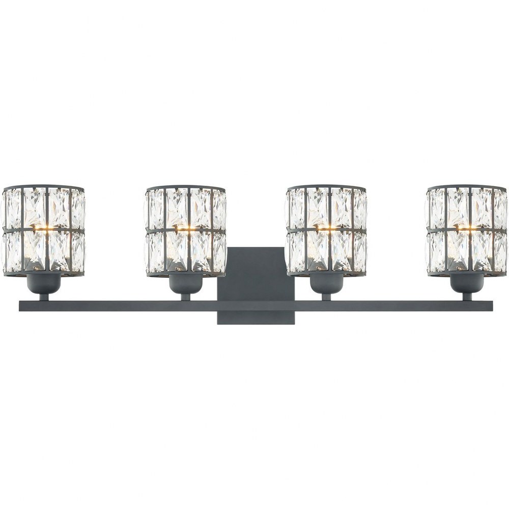 Quoizel Lighting-GIB8630MBK-Gibson - 4 Light Extra Large Bath Vanity   Matte Black Finish with Clear Beveled Crystal