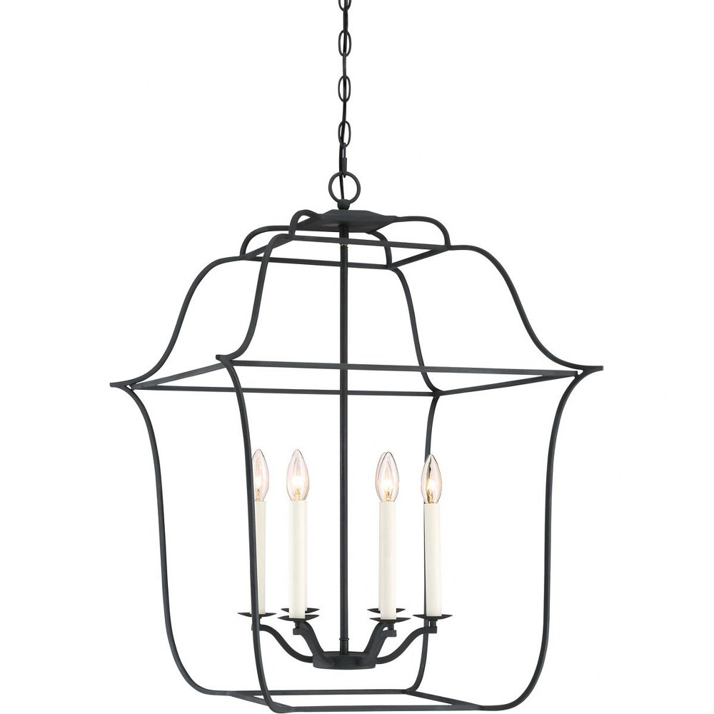 Quoizel Lighting-GLY5206BA-Gallery Large Chandelier 6 Light Steel Royal Ebony  Royal Ebony Finish