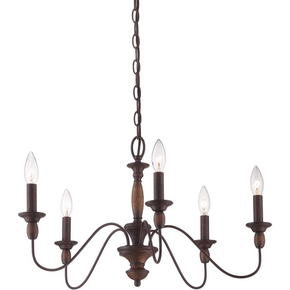 Quoizel Lighting-HK5005TC-Holbrook Chandelier 5 Light Steel - 14.25 Inches high   Tuscan Brown Finish