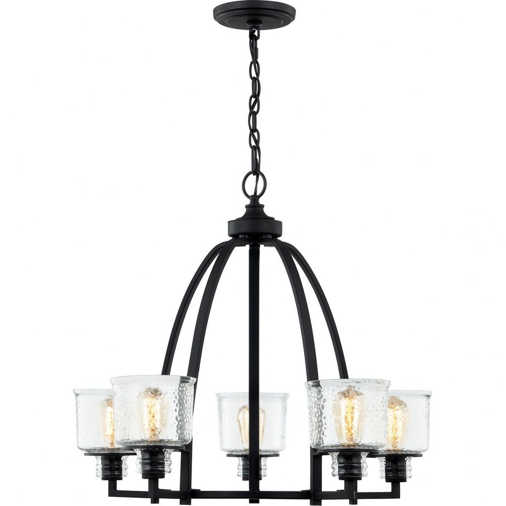 Quoizel Lighting-HOL5027EK-Holden - 5 Light Chandelier   Earth Black Finish with Clear Hammered Glass