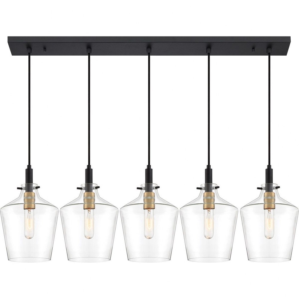 Quoizel Lighting-JUN544EK-June - 5 Light Island   Earth Black Finish with Clear Glass