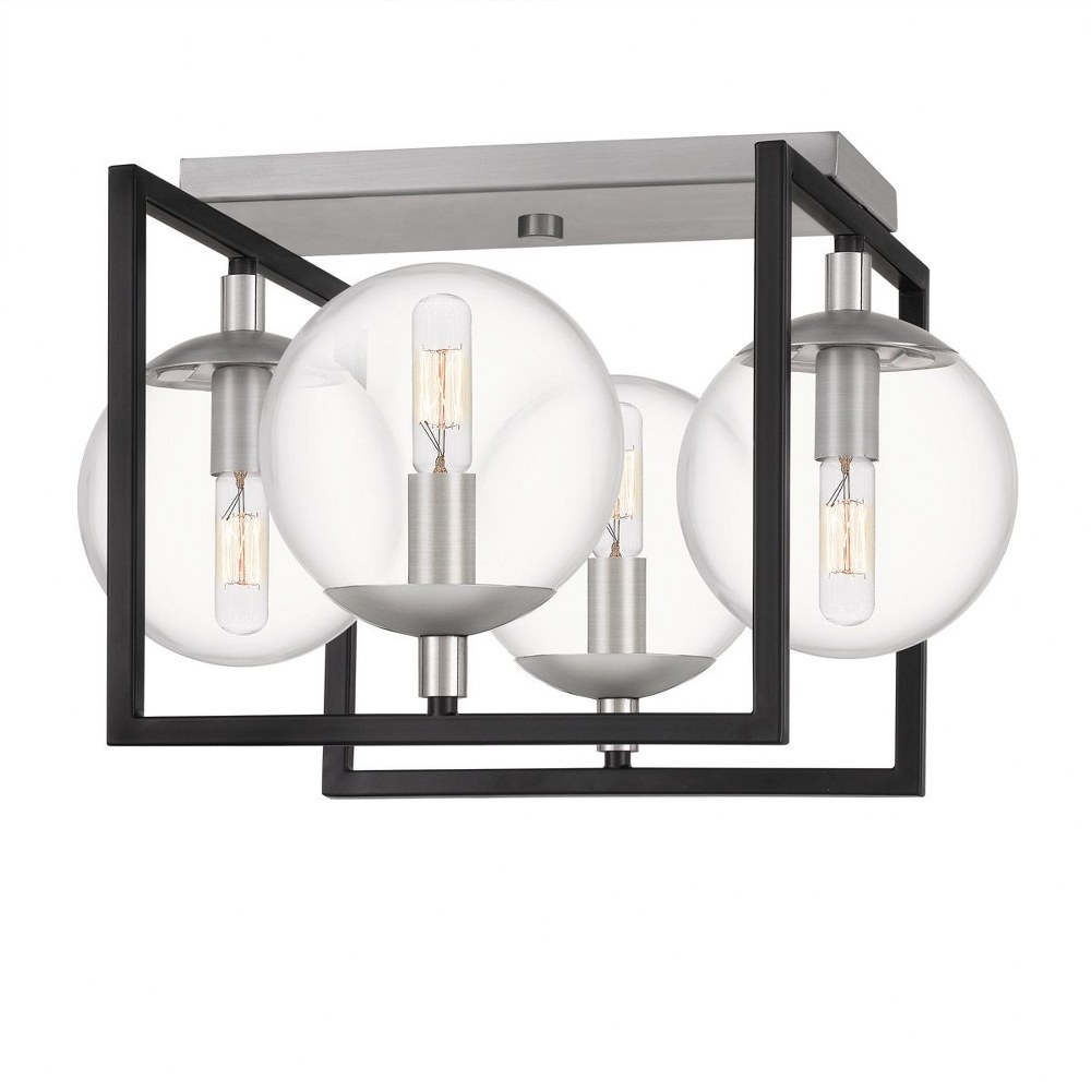 Quoizel Lighting-KAN1717EK-Kane - 4 Light Semi-Flush Mount   Earth Black Finish with Clear Glass