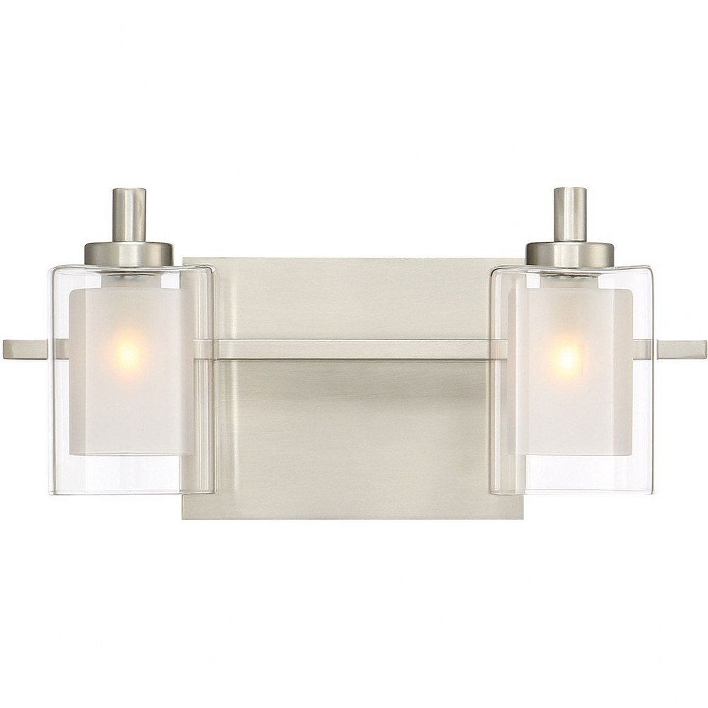 Quoizel Lighting-KLT8602BNLED-Kolt 2 Light Transitional Bath Vanity Approved for Damp Locations - 6 Inches high Brushed Nickel  Polished Chrome Finish with Clear Glass