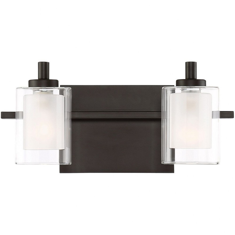 Quoizel Lighting-KLT8602WTLED-Kolt 2 Light Transitional Bath Vanity Approved for Damp Locations - 6 Inches high Western Bronze  Polished Chrome Finish with Clear Glass