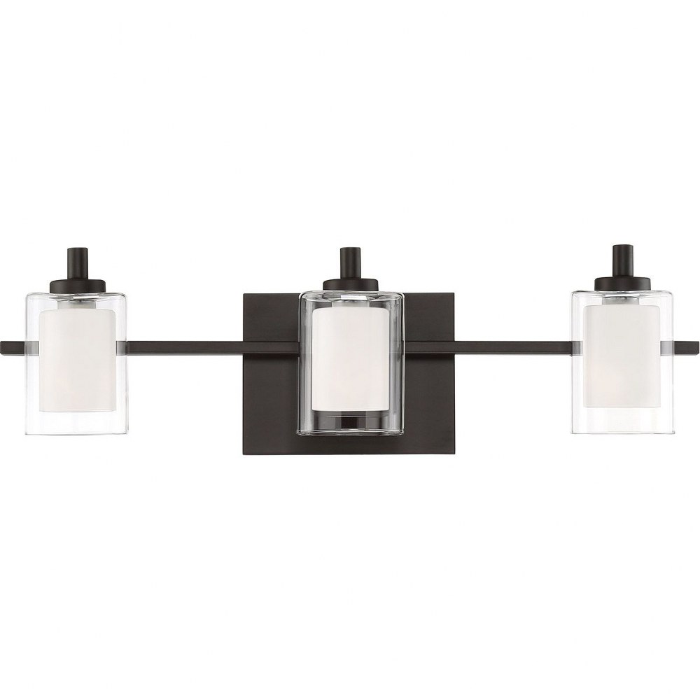 Quoizel Lighting-KLT8603WTLED-Kolt 3-Light Transitional Large Bath Vanity Approved for Damp Locations - 6 Inches Tall and 21 Inches Wide Western Bronze  Polished Chrome Finish with Clear Glass