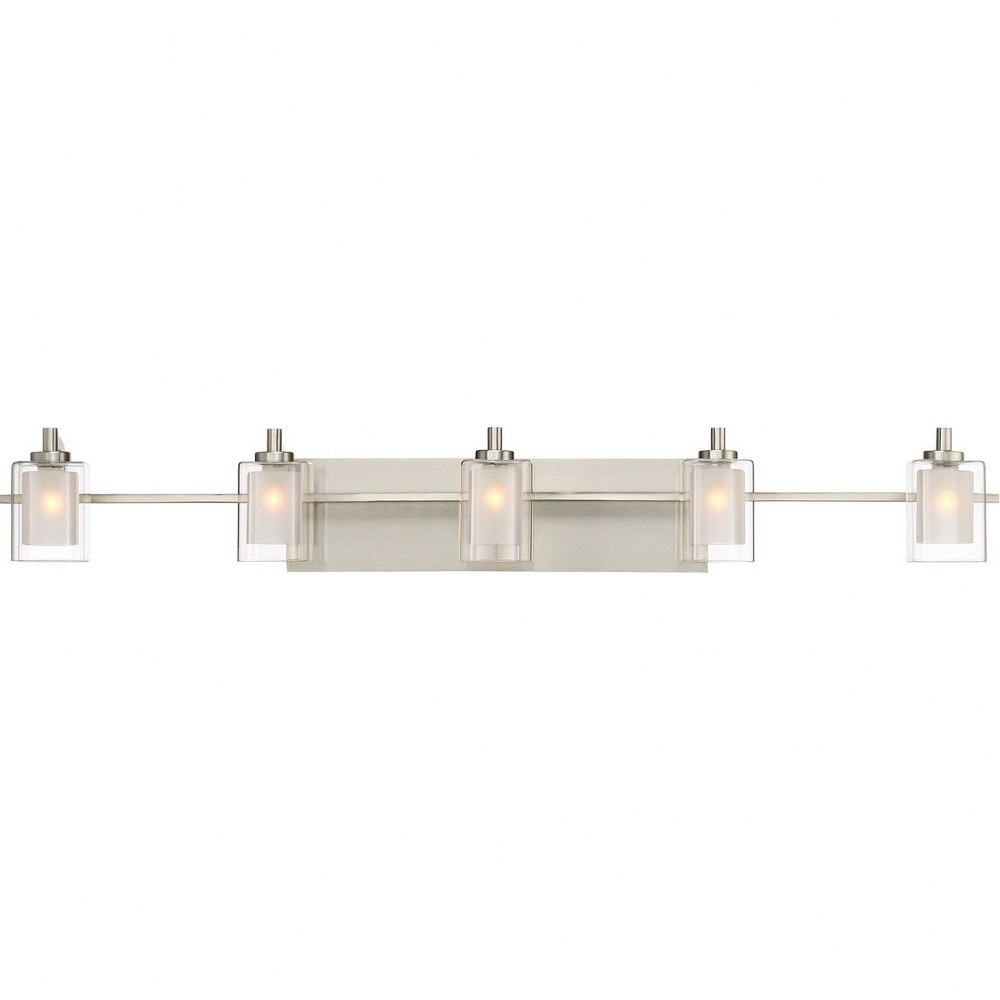 Quoizel Lighting-KLT8605BNLED-Kolt 5 Light Transitional Bath Vanity Approved for Damp Locations - 6 Inches high Brushed Nickel  Polished Chrome Finish with Clear/Sandblast Glass